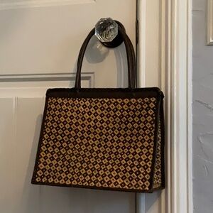 Stylish Brown and Beige Tote Bag